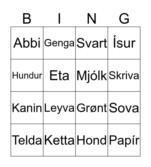 Kristianna 28.Február Bingo Card