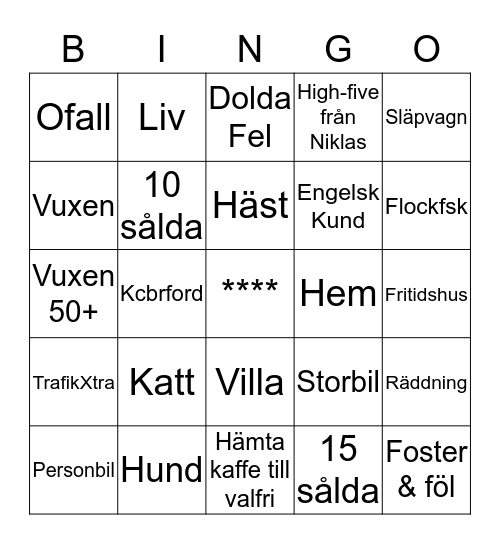 DjurBingo Card