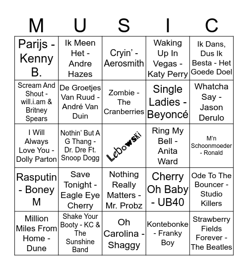 105 Bingo Card