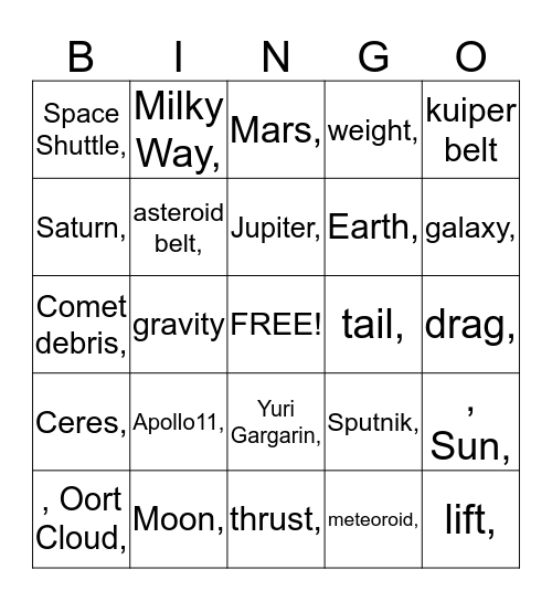 SS bingo Card