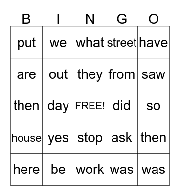 Christopher Bingo Card
