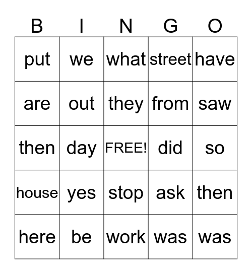 Christopher Bingo Card
