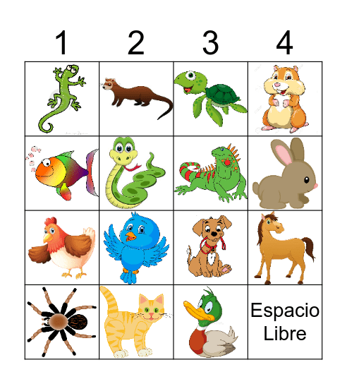 Mascotas Bingo Card