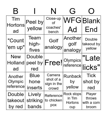 NWT Masters - Brier Bingo! Bingo Card