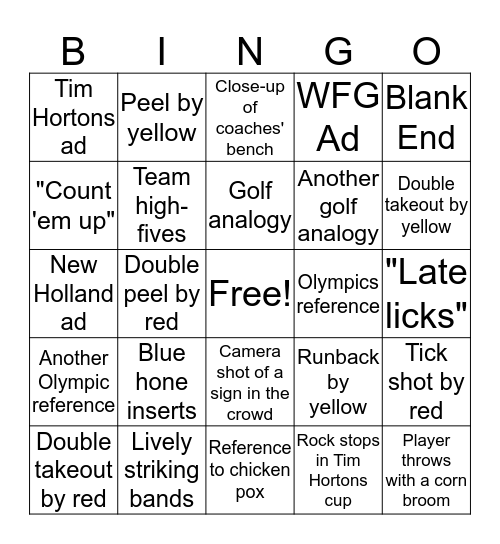 NWT Masters - Brier Bingo! Bingo Card