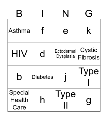 B-C's Bingo Card