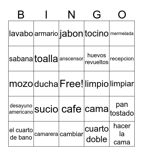 Capitulo 7 Bingo Card