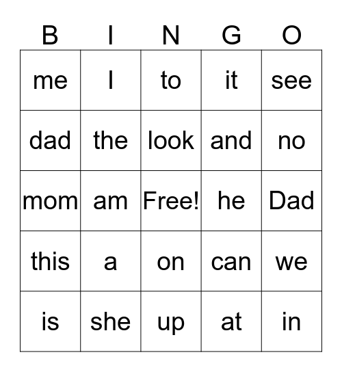 Karate Word Bingo Level 1-3 Bingo Card