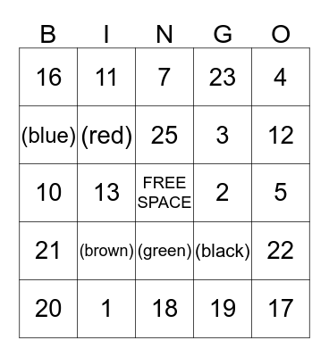 DINGO Bingo Card