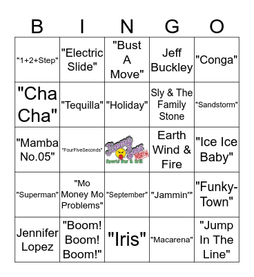 Jimmy Geez Music Bingo Card