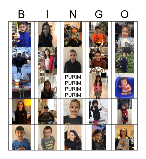 Purim 2018 Bingo Card