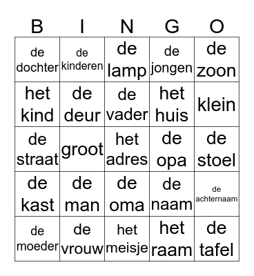 bingo Leersum Bingo Card