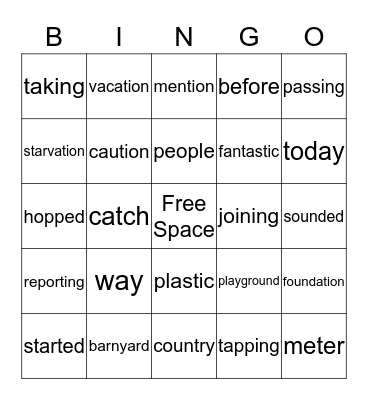 Curriculum Night Bingo Card