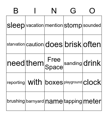 Curriculum Night Bingo Card