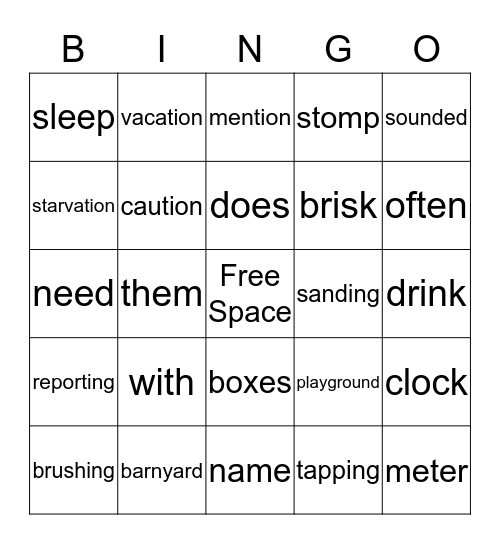 Curriculum Night Bingo Card