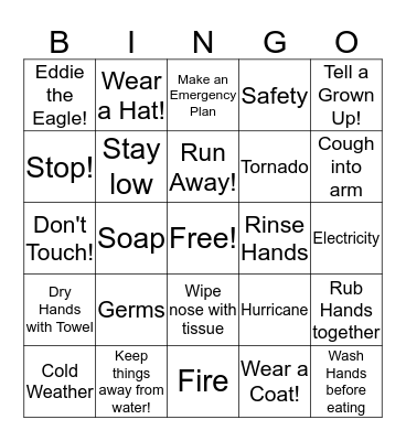 Safety Bingo Card