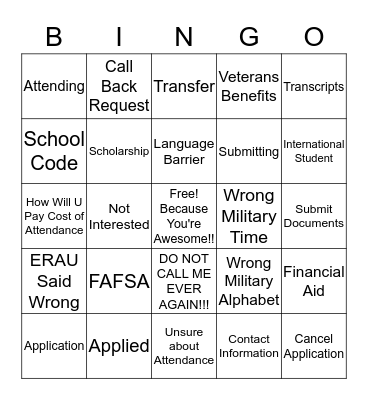 SLEC Training Bingo Card