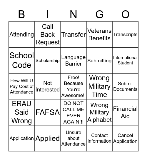 SLEC Training Bingo Card