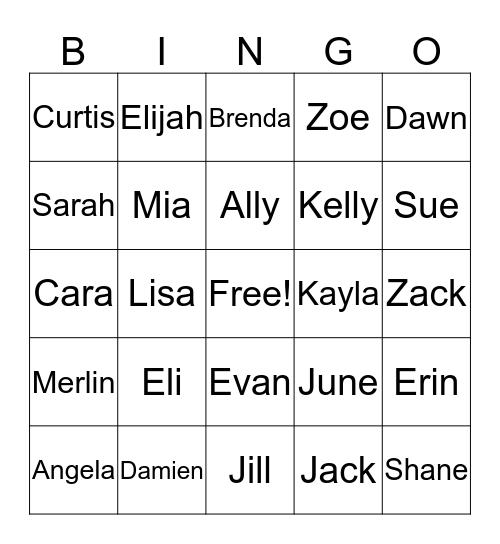 Spring Party Bingo Card