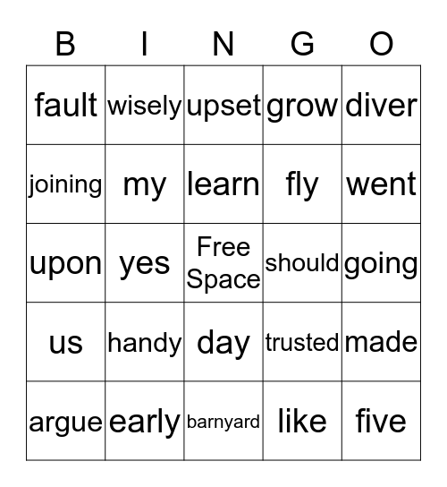 Curriculum Night Bingo Card