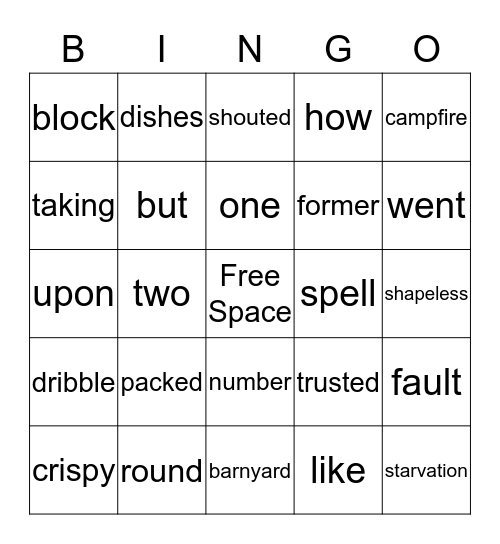 Curriculum Night Bingo Card