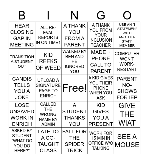 245 BINGO Card