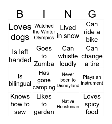 Find someone who... Bingo Card