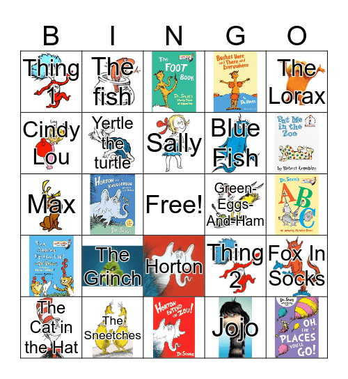 Dr Seuss Bingo Card