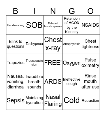 MAY I PLEASE GET SOME OXYGEN Bingo Card