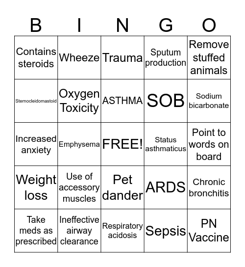 MAY I PLEASE GET SOME OXYGEN Bingo Card