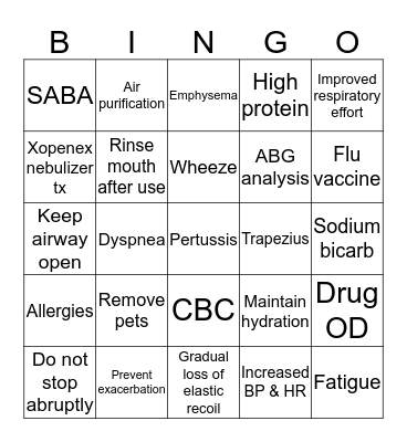 MAY I PLEASE GET SOME OXYGEN Bingo Card