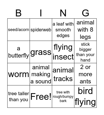 Biodiversity Bingo! Bingo Card
