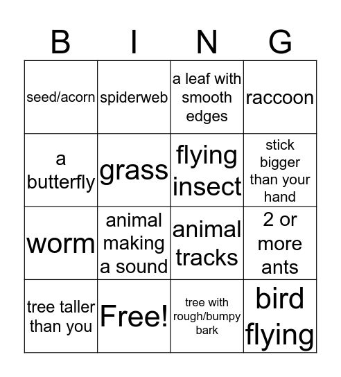 Biodiversity Bingo! Bingo Card