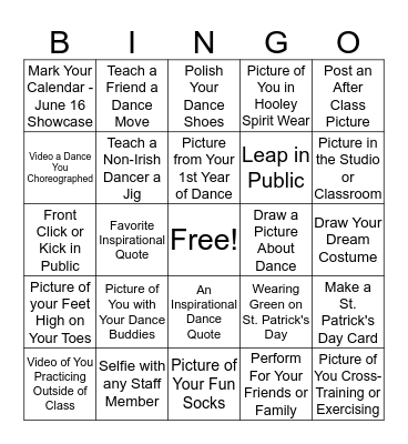 Hooley School's                                March Madness Bingo Card