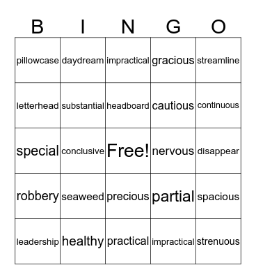 Lesson 11 review Bingo Card