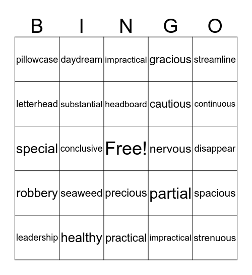 Lesson 11 review Bingo Card