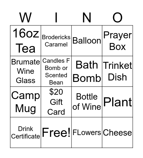 Wild Vines Market - WINO!  Bingo Card
