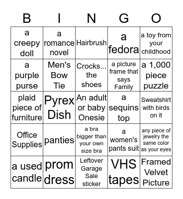 Oh, The Treasures We Will Find Bingo Card