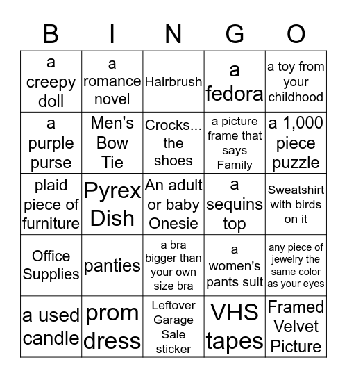 Oh, The Treasures We Will Find Bingo Card