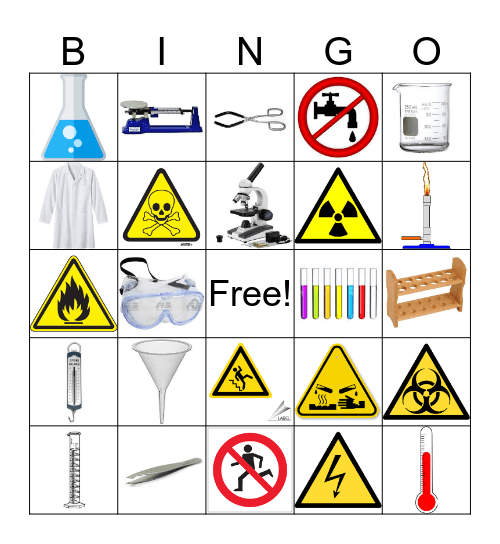 Safety Symbols & Lab Equipment Bingo Card