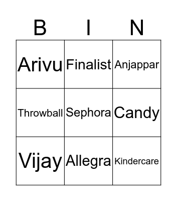 Aarthi's 40th Birthday Bash Bingo Card