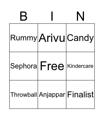 Aarthi's 40th Birthday Bash!! Bingo Card
