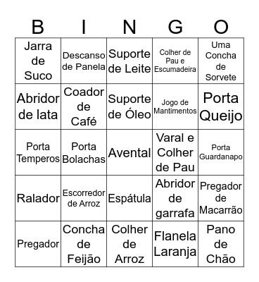 BINGO NOIVA Bingo Card