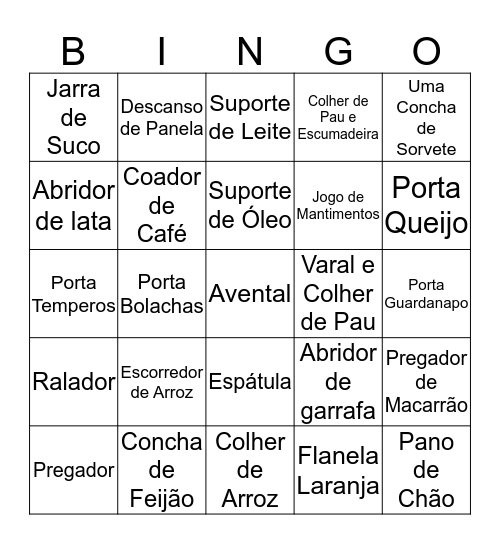 BINGO NOIVA Bingo Card