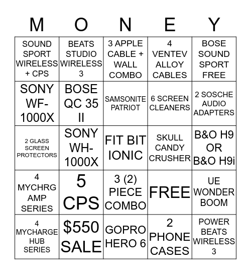 IMNO BINGO Card