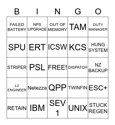 Customer Service Week Netezza Bingo Card