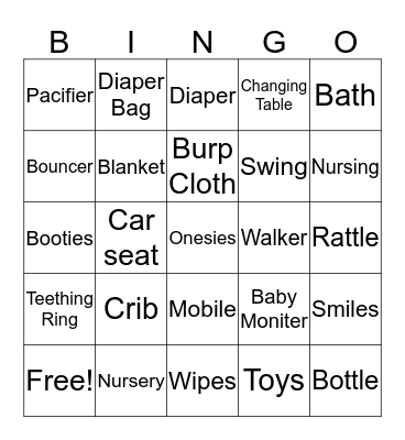 Baby Bingo Card