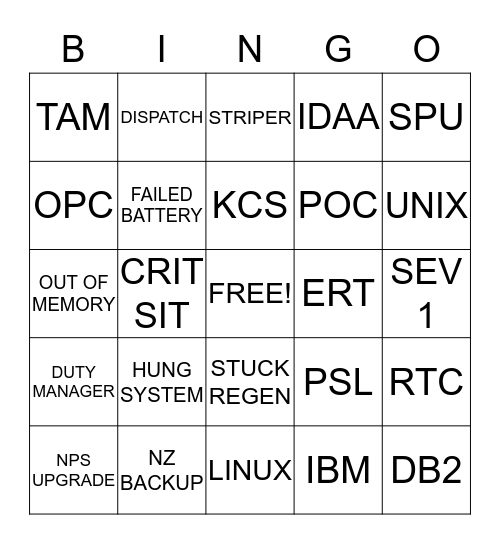 Customer Service Week Netezza Bingo Card