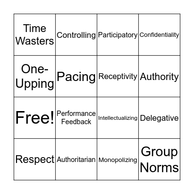 Gaining Leadership Bingo Card