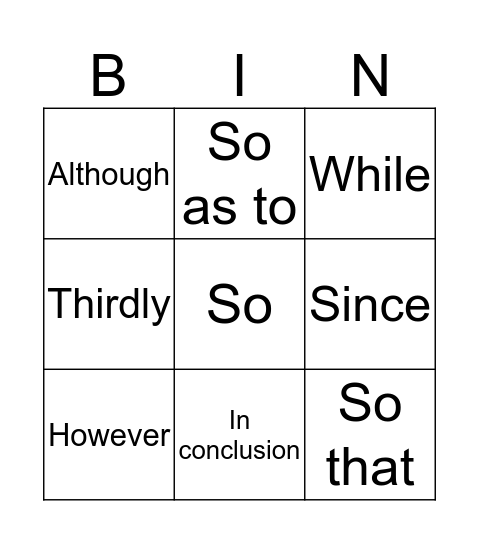 CONNECTORS Bingo Card